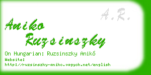 aniko ruzsinszky business card